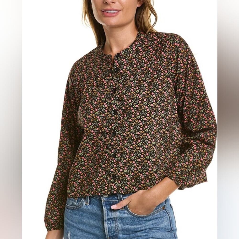 Nation LTD Paisley Pintuck crop blouse medium